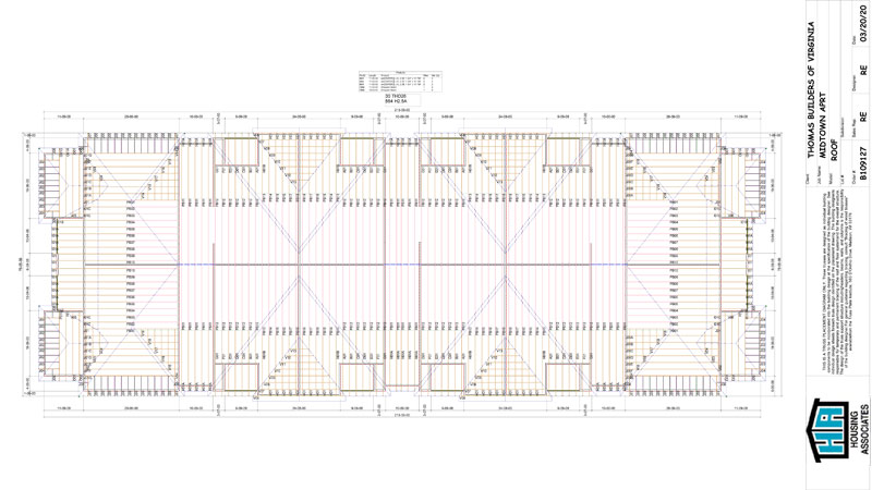 Metal Plate Connected Wood Roof Truss Layout, MidTown Apartments, Lynchburg, VA