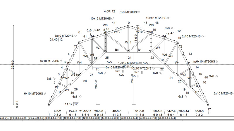 Metal Plate Connected Wood Roof Truss Drawing, VDOT Chemical Storage Facility, Shacklesford, Virginia